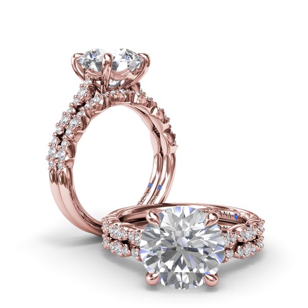Petite Pave Diamond Engagement Ring Image 4 S. Lennon & Co Jewelers New Hartford, NY