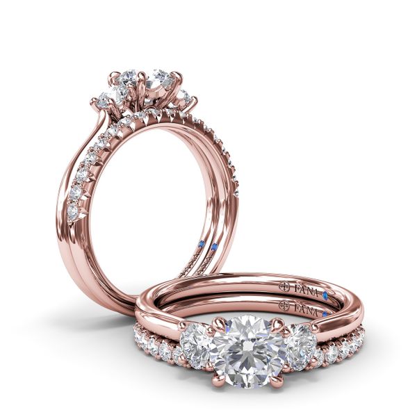 Petite Three-Stone Diamond Engagement Ring Image 4 Lake Oswego Jewelers Lake Oswego, OR