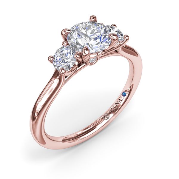 Petite Three-Stone Diamond Engagement Ring Gaines Jewelry Flint, MI