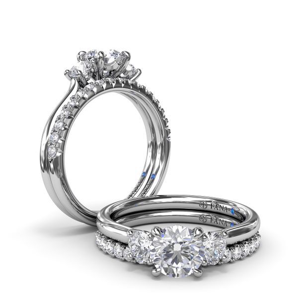 Petite Three-Stone Diamond Engagement Ring Image 4 Selman's Jewelers-Gemologist McComb, MS