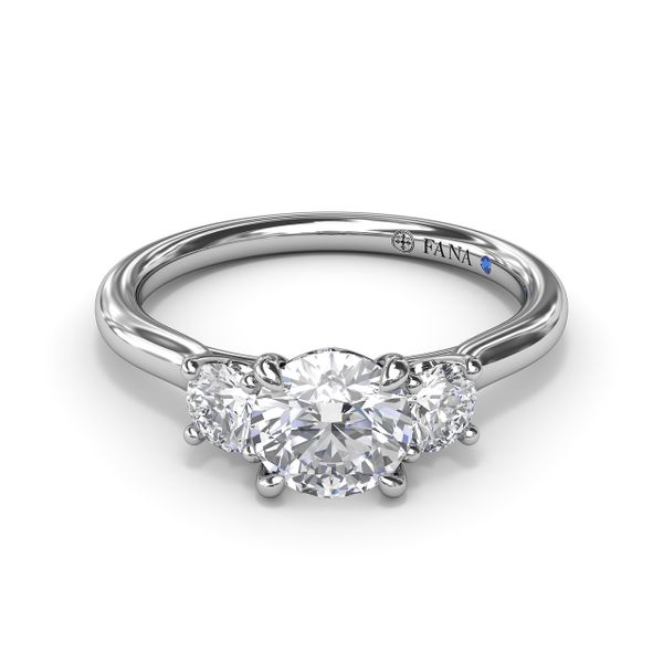 Petite Three-Stone Diamond Engagement Ring Image 2 S. Lennon & Co Jewelers New Hartford, NY