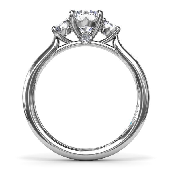 Petite Three-Stone Diamond Engagement Ring Image 3 Falls Jewelers Concord, NC