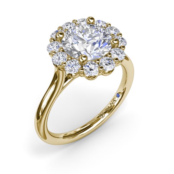 Floral Halo Diamond Engagement Ring Steve Lennon & Co Jewelers  New Hartford, NY