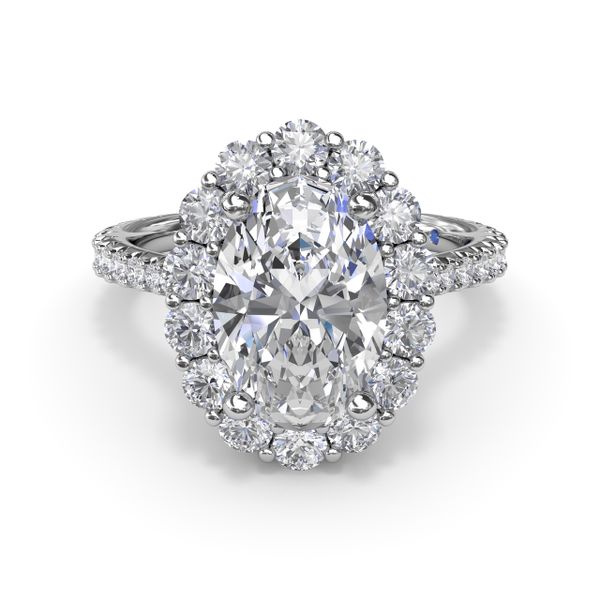 Floral Halo Diamond Engagement Ring Image 2 Castle Couture Fine Jewelry Manalapan, NJ