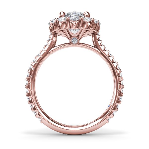 Floral Halo Diamond Engagement Ring Image 3 S. Lennon & Co Jewelers New Hartford, NY