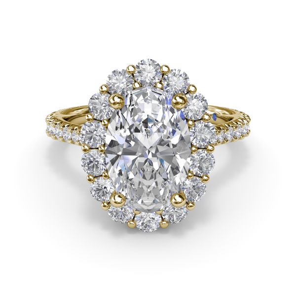 Floral Halo Diamond Engagement Ring Image 2 The Diamond Center Claremont, CA