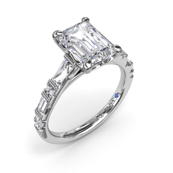 Alternating Baguette and Round Diamond Engagement Ring  Parris Jewelers Hattiesburg, MS