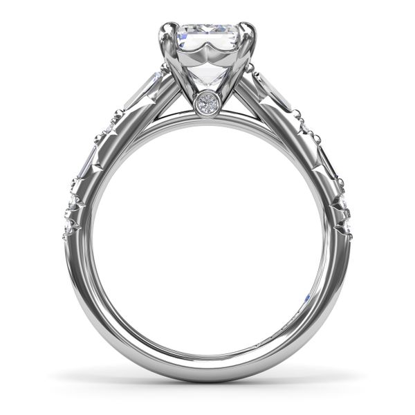 Alternating Baguette and Round Diamond Engagement Ring  Image 3 Harris Jeweler Troy, OH