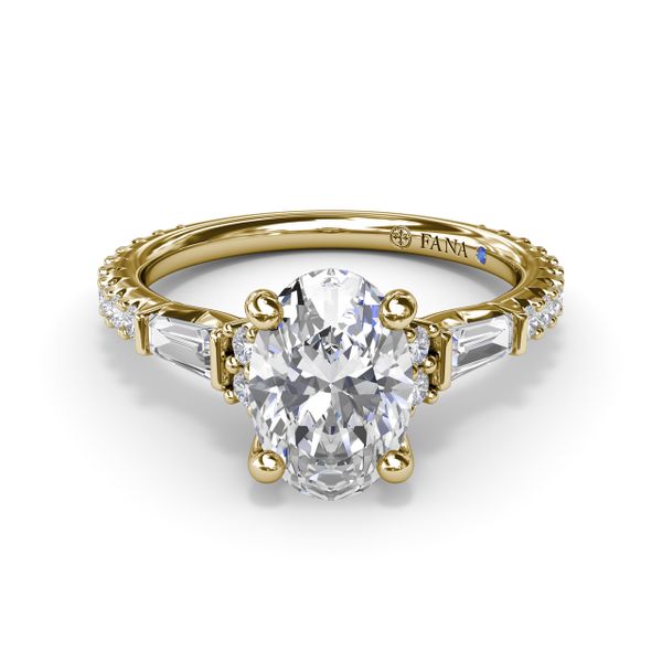 Modern Twist Three Stone Engagement Ring Image 2 Castle Couture Fine Jewelry Manalapan, NJ