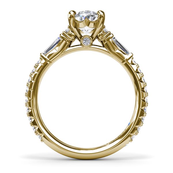 Modern Twist Three Stone Engagement Ring Image 3 Steve Lennon & Co Jewelers  New Hartford, NY
