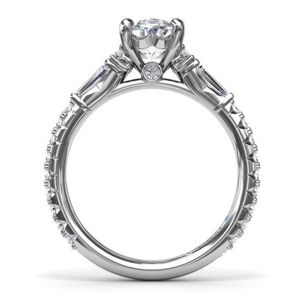 Modern Twist Three Stone Engagement Ring Image 3 P.J. Rossi Jewelers Lauderdale-By-The-Sea, FL