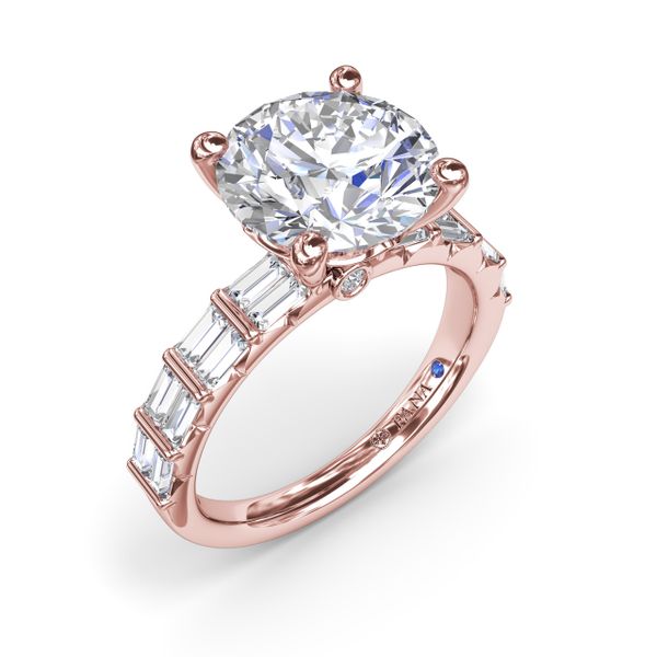 Beautiful Baguette Diamond Engagement Ring S4222-18kt-Rose