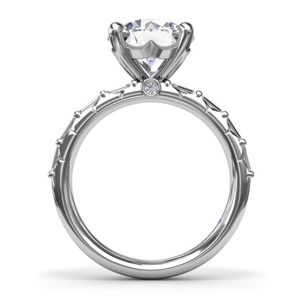Beautiful Baguette Diamond Engagement Ring  Image 3 Castle Couture Fine Jewelry Manalapan, NJ