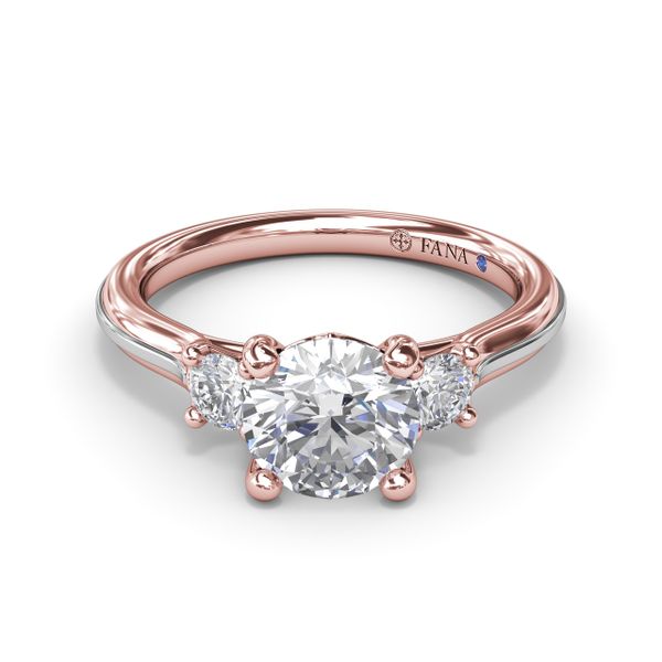 Two-Toned Round Diamond Engagement Ring Image 2 P.J. Rossi Jewelers Lauderdale-By-The-Sea, FL