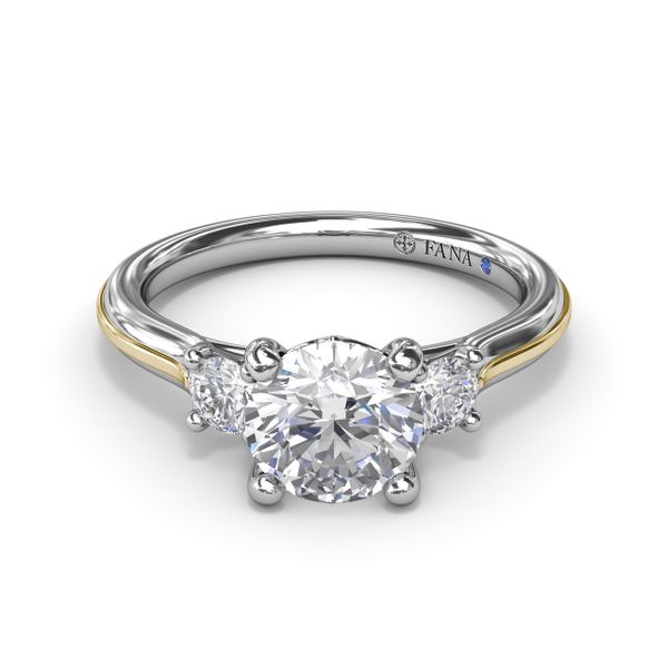 Two-Toned Round Diamond Engagement Ring  Image 2 Castle Couture Fine Jewelry Manalapan, NJ