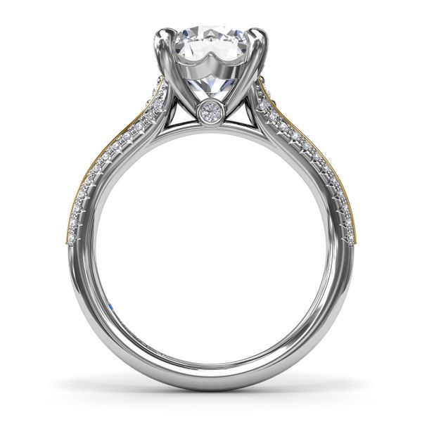 Two-Toned Split Shank Diamond Engagement Ring Image 3 Harris Jeweler Troy, OH