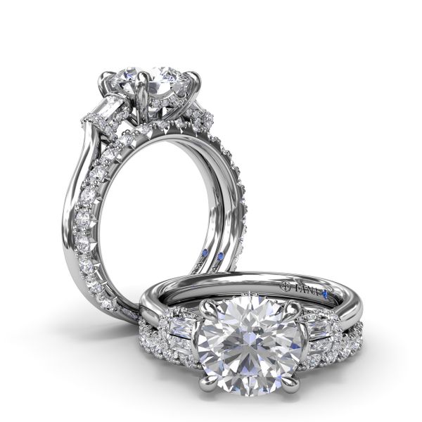 Double Baguette Diamond Engagement Ring  Image 4 Harris Jeweler Troy, OH