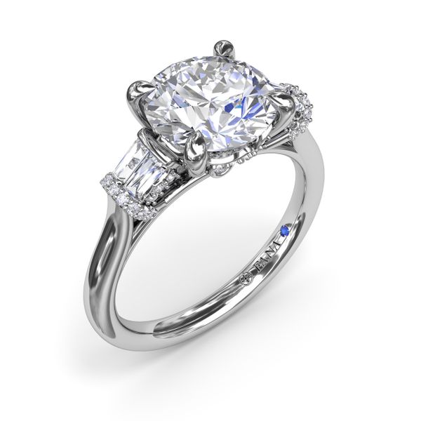 Double Baguette Diamond Engagement Ring  Castle Couture Fine Jewelry Manalapan, NJ