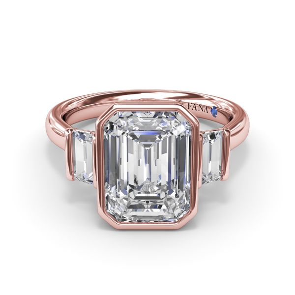 Bezel Set Diamond Engagement Ring Image 2 Castle Couture Fine Jewelry Manalapan, NJ