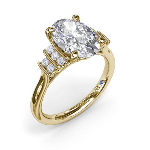 Three Stone Diamond Solitaire Ring - 18kt white gold- One diamond ring  in 18kt white goldAvailable in the fol