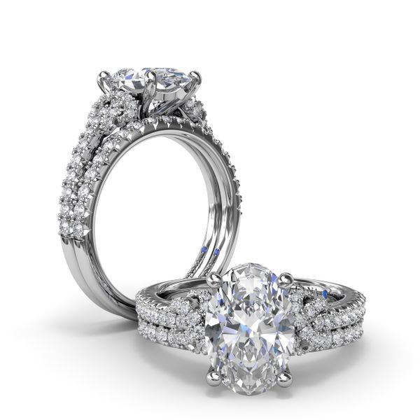 Oval Love Knot Diamond Engagement Ring Image 4 Quenan's Fine Jewelers Georgetown, TX