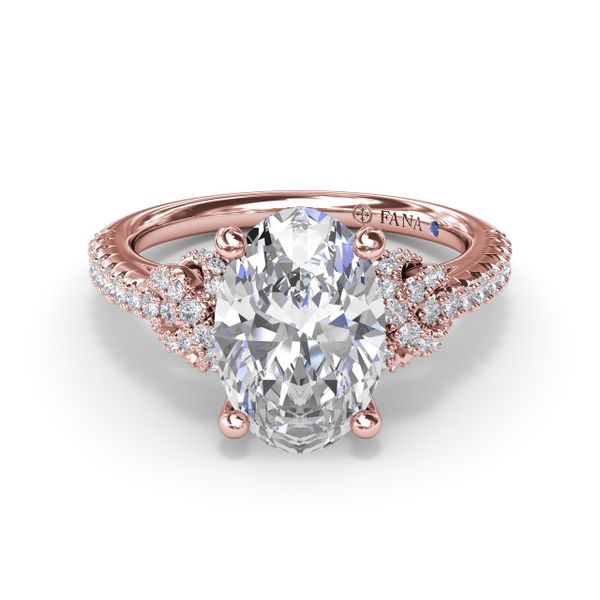 Oval Love Knot Diamond Engagement Ring Image 3 P.J. Rossi Jewelers Lauderdale-By-The-Sea, FL
