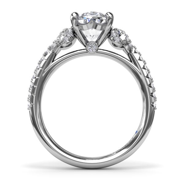 Oval Love Knot Diamond Engagement Ring Image 2 Parris Jewelers Hattiesburg, MS