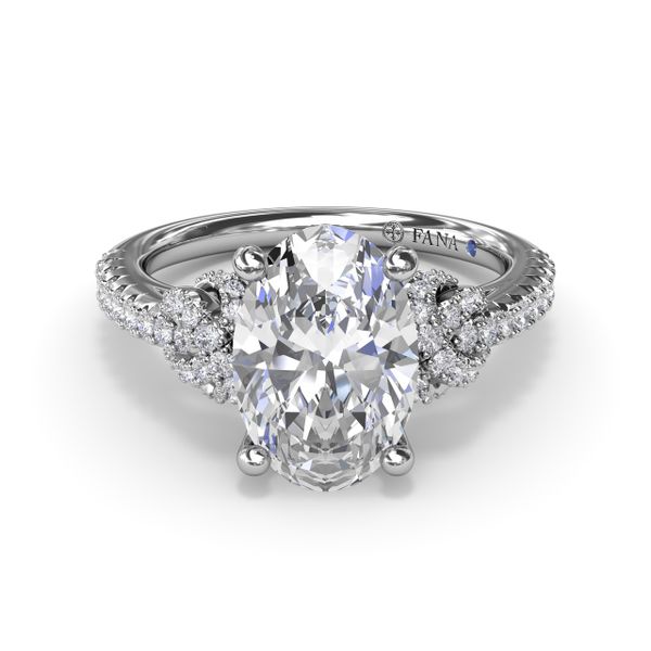 Oval Love Knot Diamond Engagement Ring Image 3 D. Geller & Son Jewelers Atlanta, GA