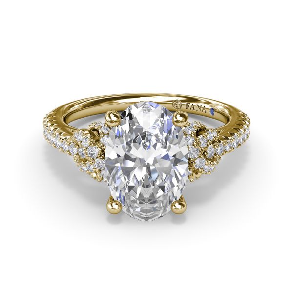 Oval Love Knot Diamond Engagement Ring Image 3 P.J. Rossi Jewelers Lauderdale-By-The-Sea, FL