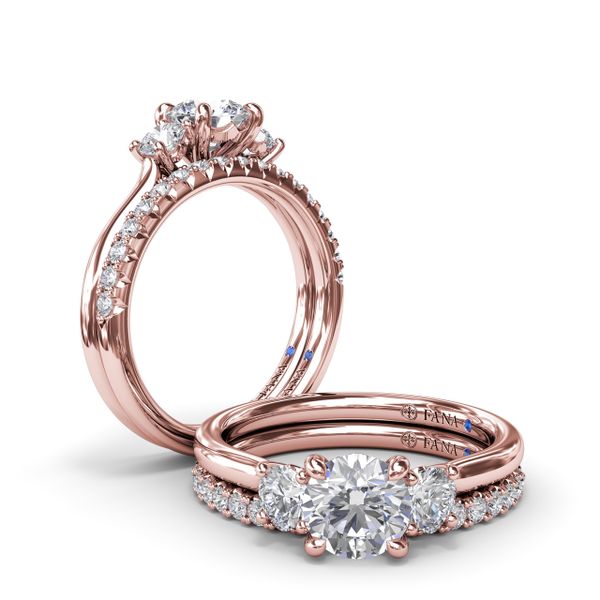 Three-Stone Diamond Engagement Ring Image 4 Harris Jeweler Troy, OH