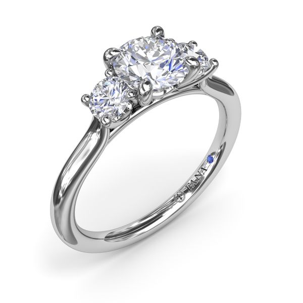 Three-Stone Diamond Engagement Ring P.J. Rossi Jewelers Lauderdale-By-The-Sea, FL