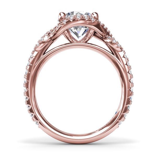 Round Love Knot Diamond Engagement Ring Image 2 P.J. Rossi Jewelers Lauderdale-By-The-Sea, FL