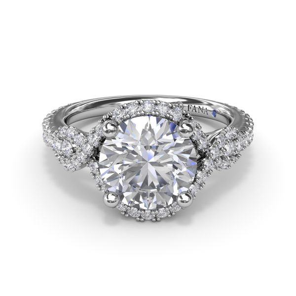Round Love Knot Diamond Engagement Ring Image 3 P.J. Rossi Jewelers Lauderdale-By-The-Sea, FL