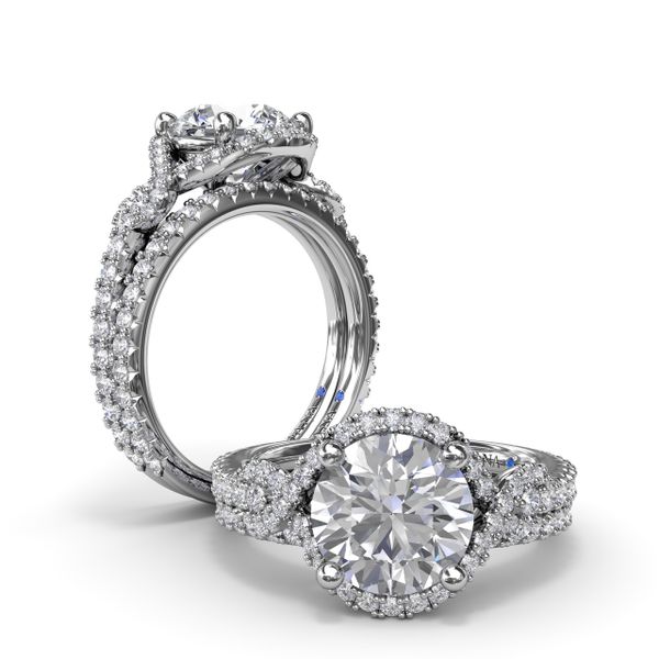 Round Love Knot Diamond Engagement Ring Image 4 Perry's Emporium Wilmington, NC