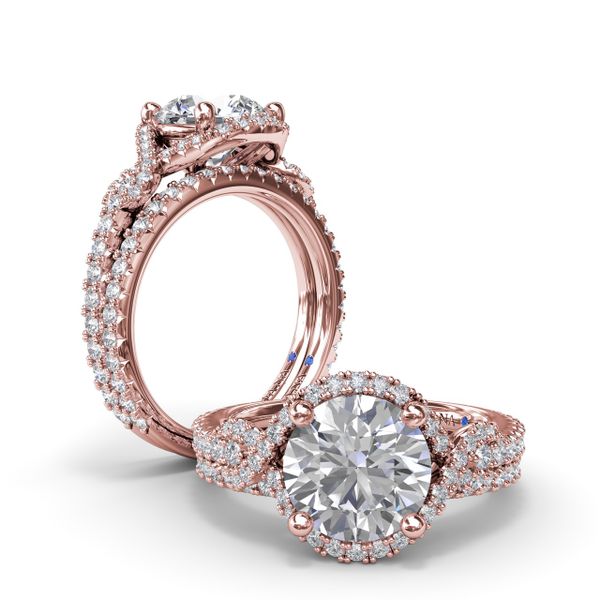 Round Love Knot Diamond Engagement Ring Image 4 P.J. Rossi Jewelers Lauderdale-By-The-Sea, FL