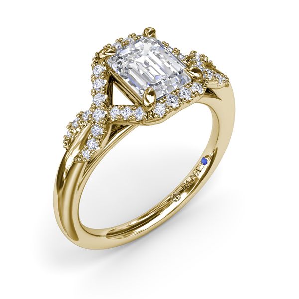 Emerald Love Knot Diamond Engagement Ring S. Lennon & Co Jewelers New Hartford, NY