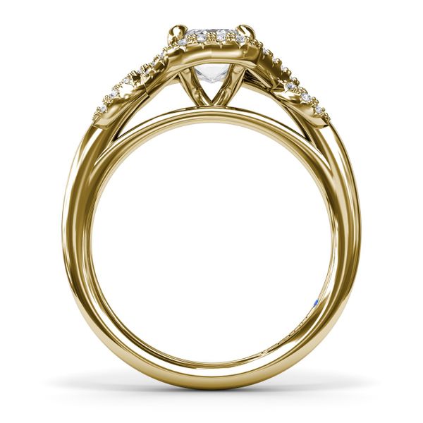 Emerald Love Knot Diamond Engagement Ring Image 2 S. Lennon & Co Jewelers New Hartford, NY