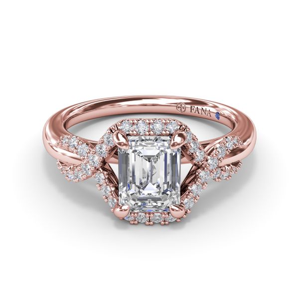 Emerald Love Knot Diamond Engagement Ring Image 3 Reed & Sons Sedalia, MO