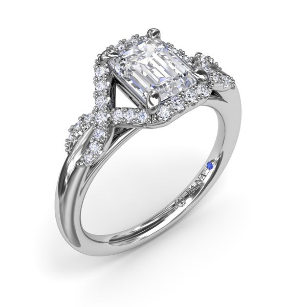 Emerald Love Knot Diamond Engagement Ring D. Geller & Son Jewelers Atlanta, GA