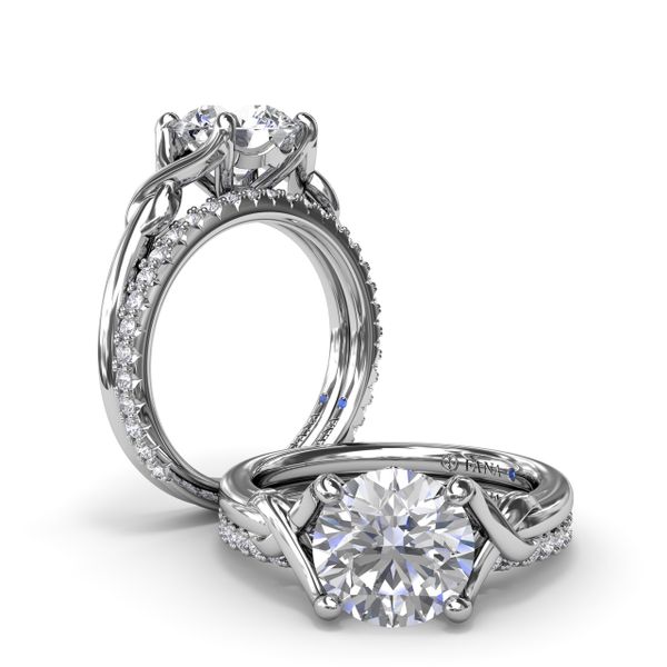 Smooth Love Knot Diamond Engagement Ring Image 4 P.J. Rossi Jewelers Lauderdale-By-The-Sea, FL