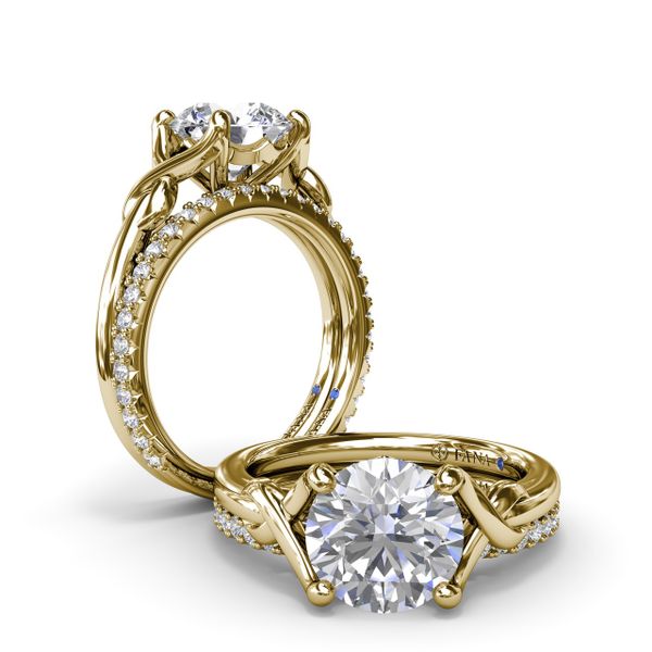 Smooth Love Knot Diamond Engagement Ring Image 4 Orloff Jewelers Fresno, CA