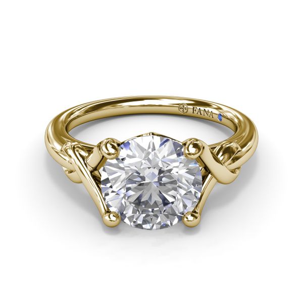 Smooth Love Knot Diamond Engagement Ring Image 3 Orloff Jewelers Fresno, CA