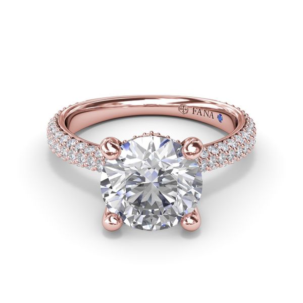 Tapered Pavé Diamond Engagement Ring Image 3 Quenan's Fine Jewelers Georgetown, TX