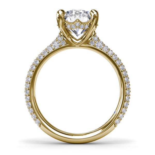 Tapered Pavé Diamond Engagement Ring Image 2 P.J. Rossi Jewelers Lauderdale-By-The-Sea, FL