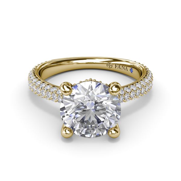 Tapered Pavé Diamond Engagement Ring Image 3 Parris Jewelers Hattiesburg, MS