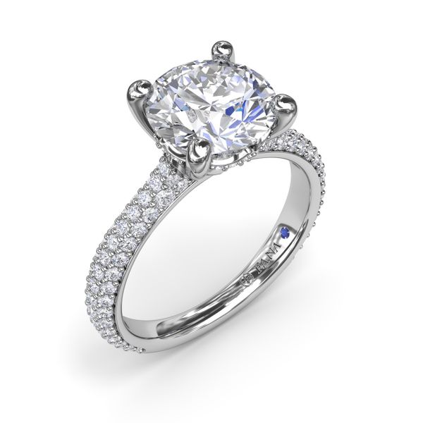 Tapered Pavé Diamond Engagement Ring J. Thomas Jewelers Rochester Hills, MI