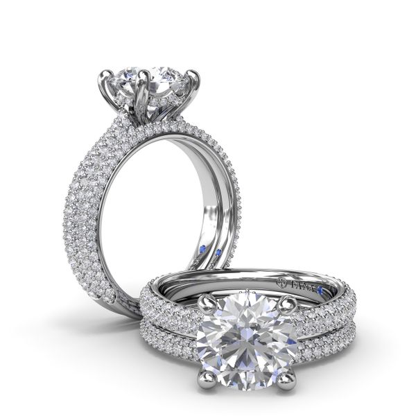 Tapered Pavé Diamond Engagement Ring Image 4 Quenan's Fine Jewelers Georgetown, TX