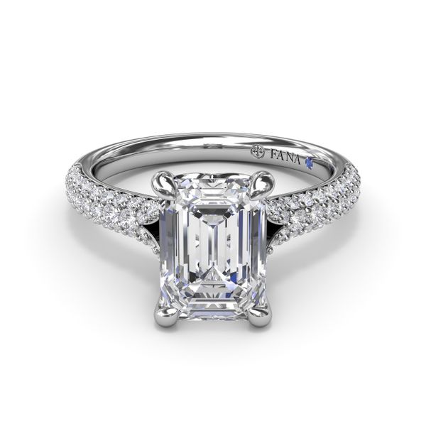 Split Shank Tapered Pavé Engagement Ring Image 3 J. Thomas Jewelers Rochester Hills, MI