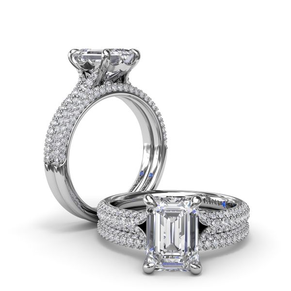 Split Shank Tapered Pavé Engagement Ring Image 4 Perry's Emporium Wilmington, NC