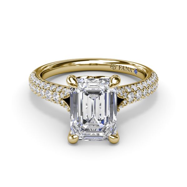 Split Shank Tapered Pavé Engagement Ring Image 3 P.J. Rossi Jewelers Lauderdale-By-The-Sea, FL